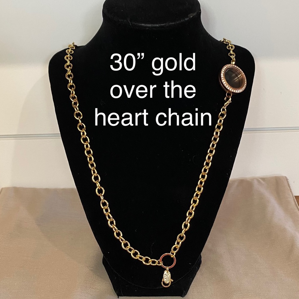 Origami Owl 30” Gold Over the Heart necklace
